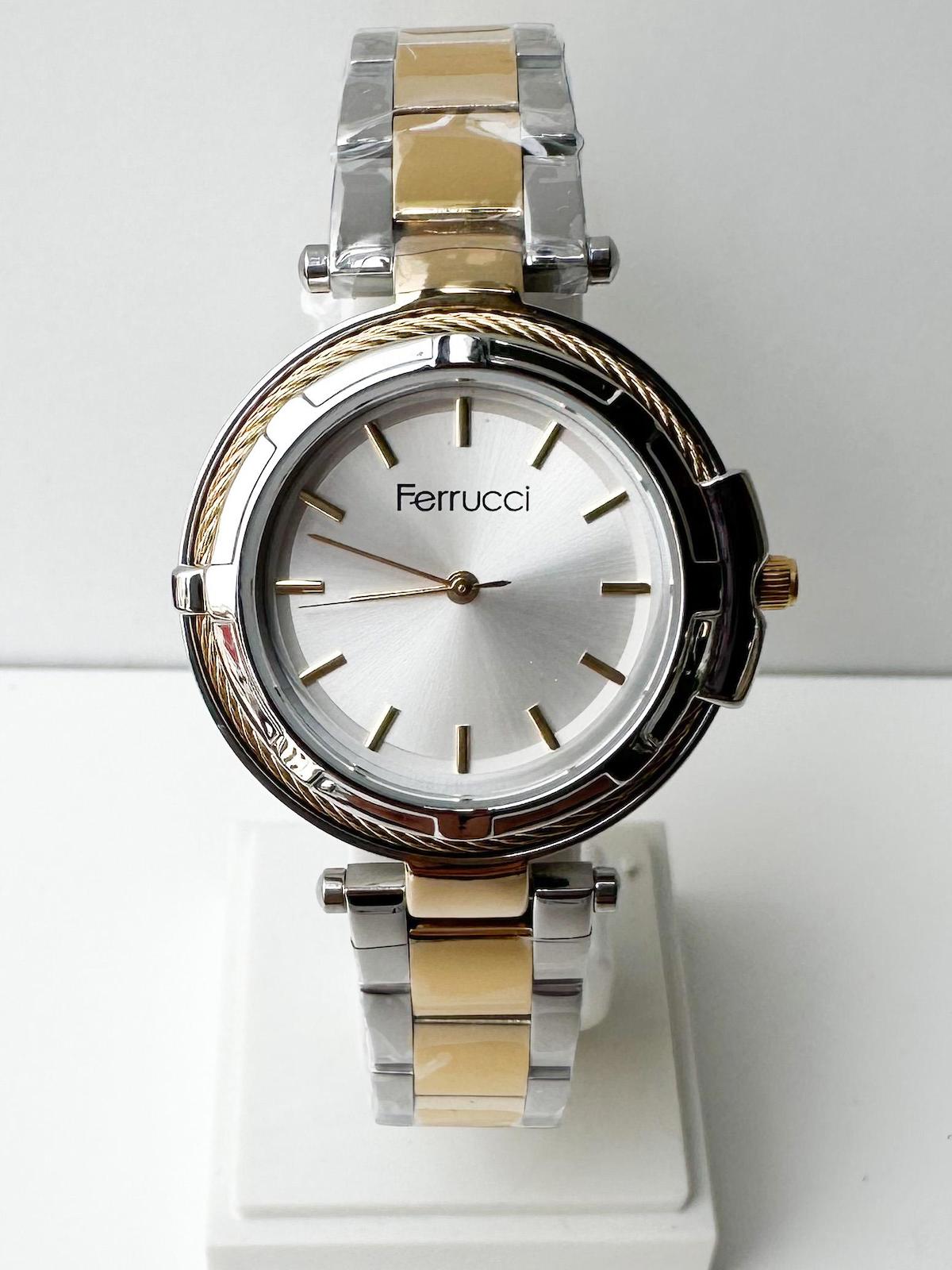 Ferrucci 36-40 mm Altın-Gri Çelik Kordon Analog Kadın Kol Saati