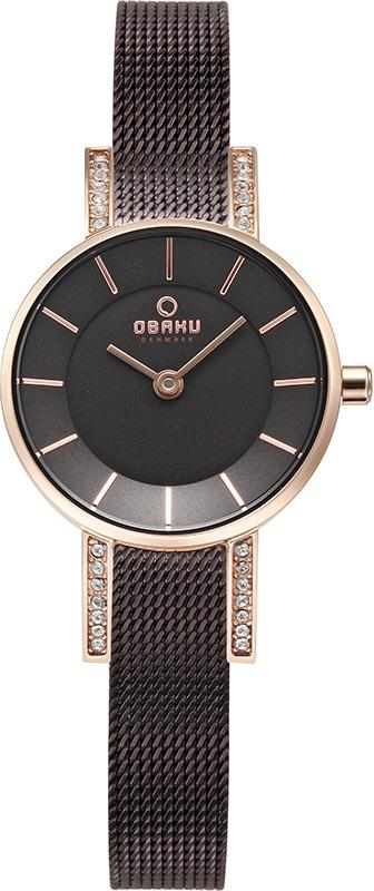 Obaku Denmark V207LEVNMN 24 mm Kahverengi Çelik Kordon Analog Kadın Kol Saati