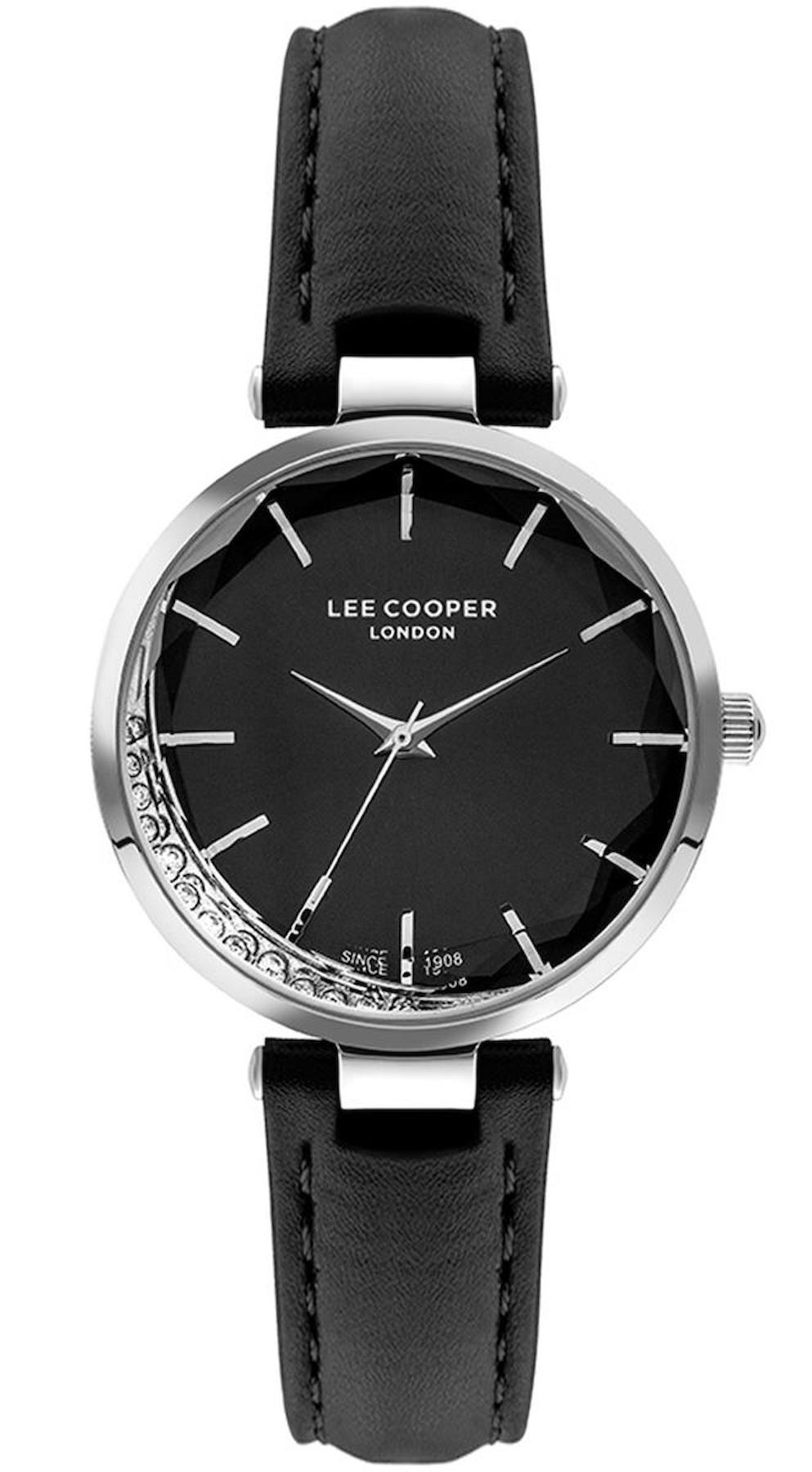 Lee Cooper LC07602.351 36 mm Gri Deri Kordon Analog Kadın Kol Saati