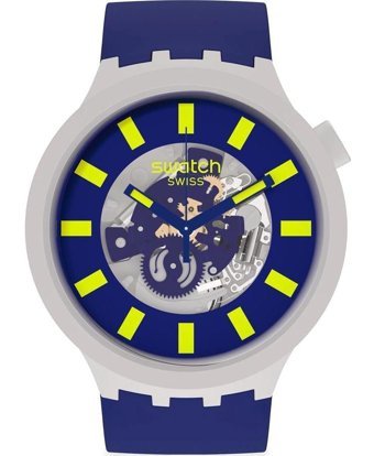 Swatch SB03M103 47 mm Mavi Silikon Kordon Analog Unisex Kol Saati