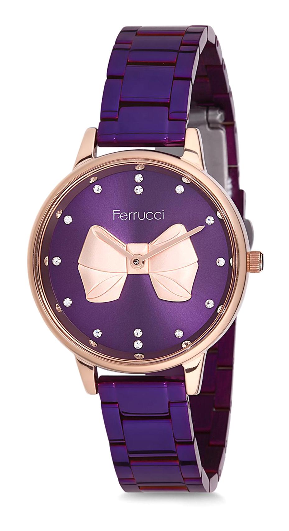 Ferrucci 9FM913 38 mm Mor Metal Kordon Analog Kadın Kol Saati