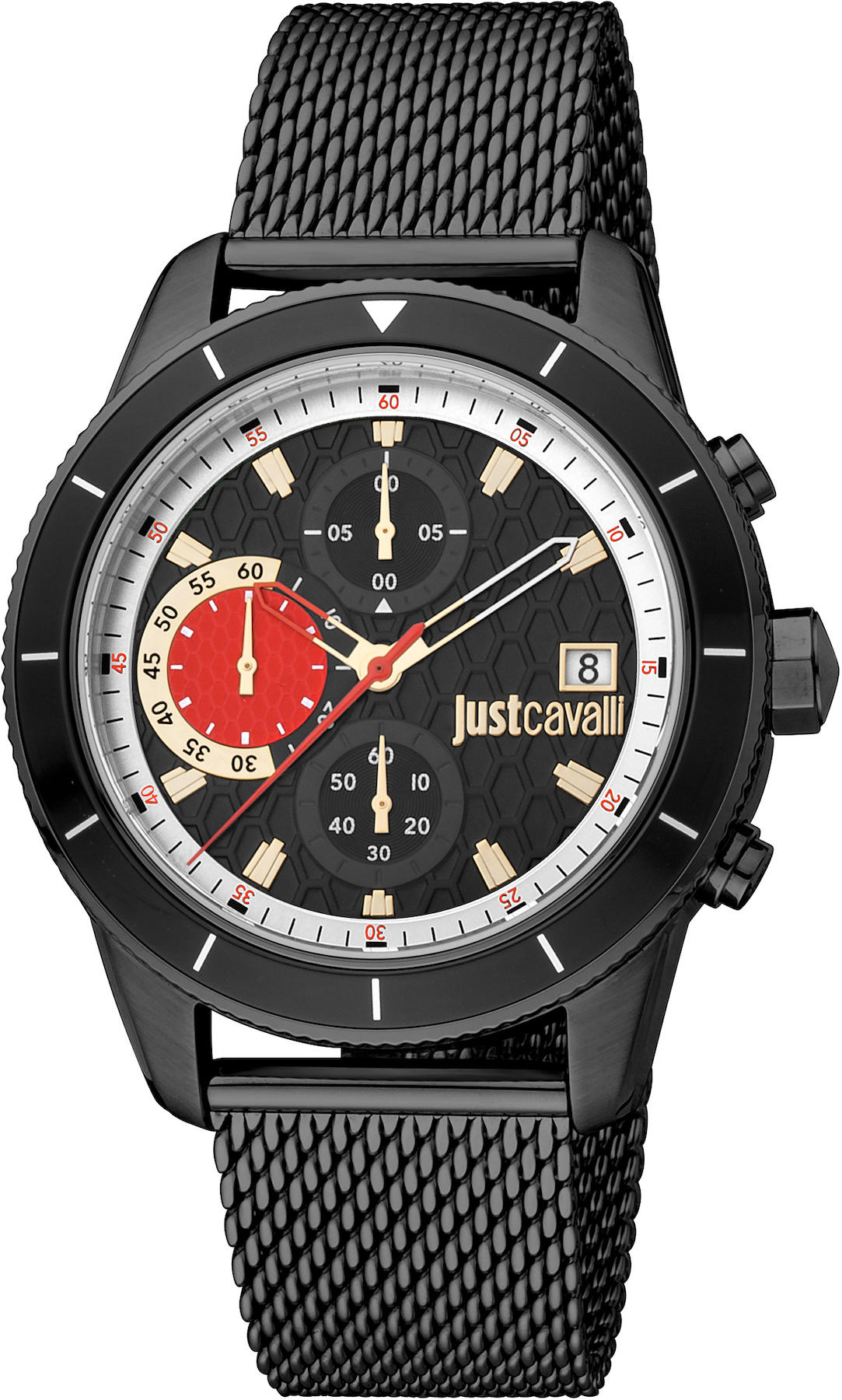 Just Cavalli JC1G215M0075 Takvimli 36 mm Siyah Çelik Kordon Analog Kadın Kol Saati