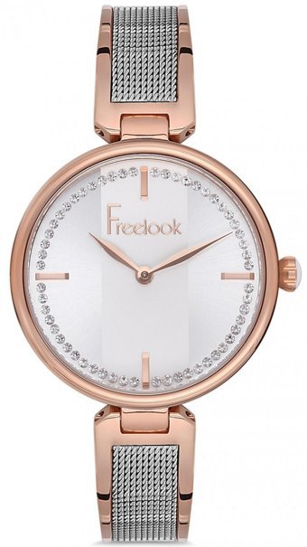 Freelook FL.1.10161.5 34 mm Gri-Rose Gold Çelik Kordon Analog Kadın Kol Saati