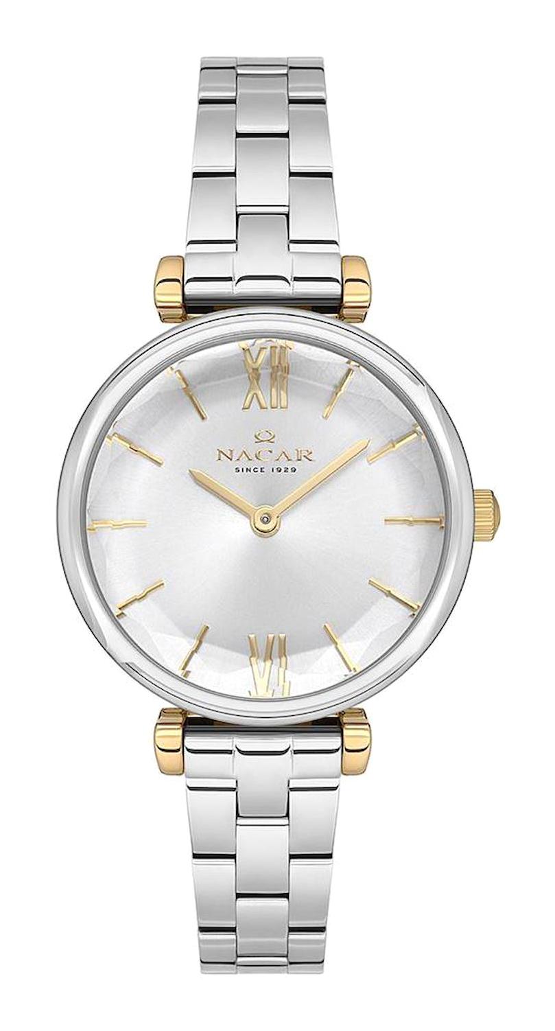 Nacar 3921125CSM 32 mm Gri Metal Kordon Analog Kadın Kol Saati