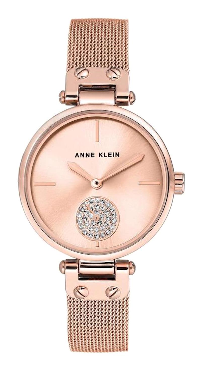 Anne Klein AK-3000RGRG 34 mm Rose Gold Plastik Kordon Analog Kadın Kol Saati