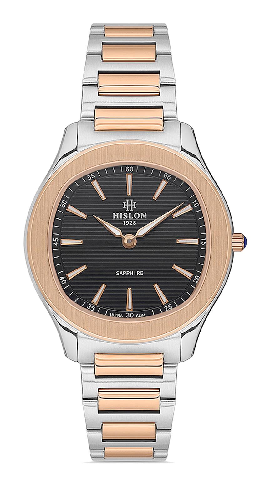 Hislon QL148T-04SR 33 mm Gri-Rose Gold Çelik Kordon Analog Kadın Kol Saati