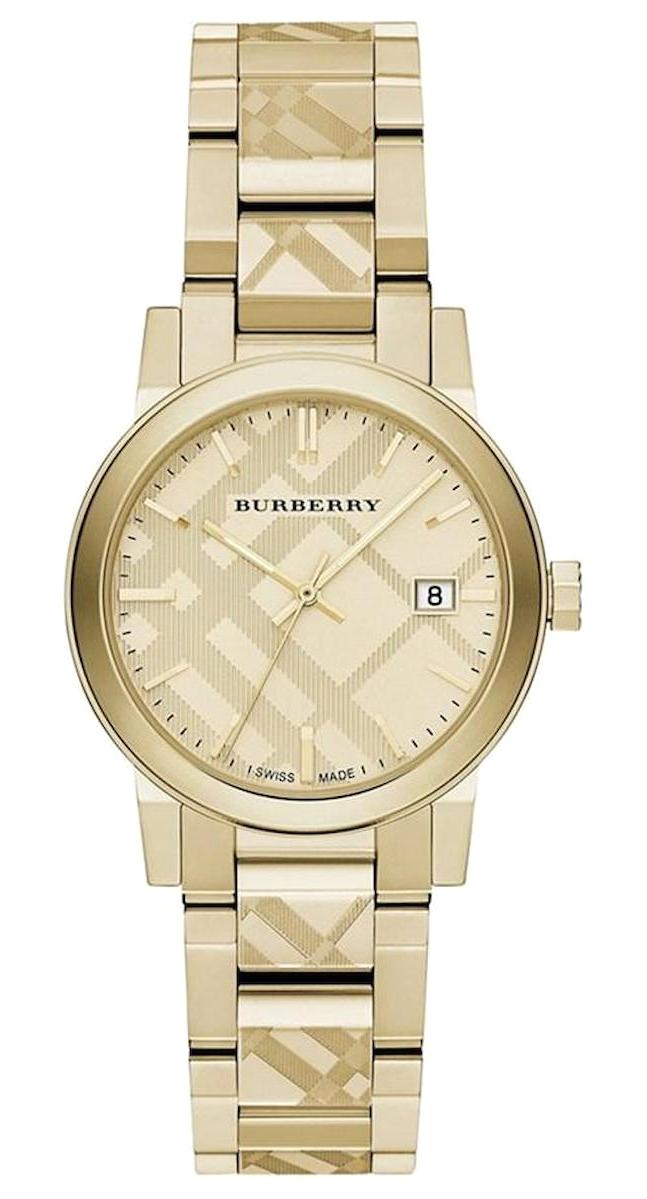 Burberry BU9145 Takvimli 34 mm Altın Çelik Kordon Analog Kadın Kol Saati