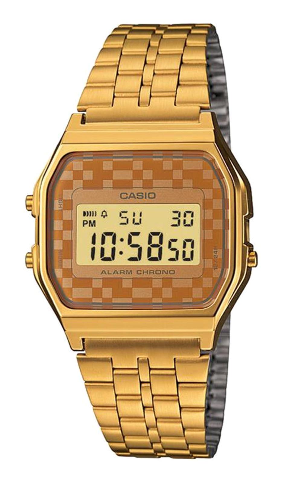 Casio A159WGEA-9ADF Takvimli 33.2 mm Altın Metal Kordon Dijital Unisex Kol Saati