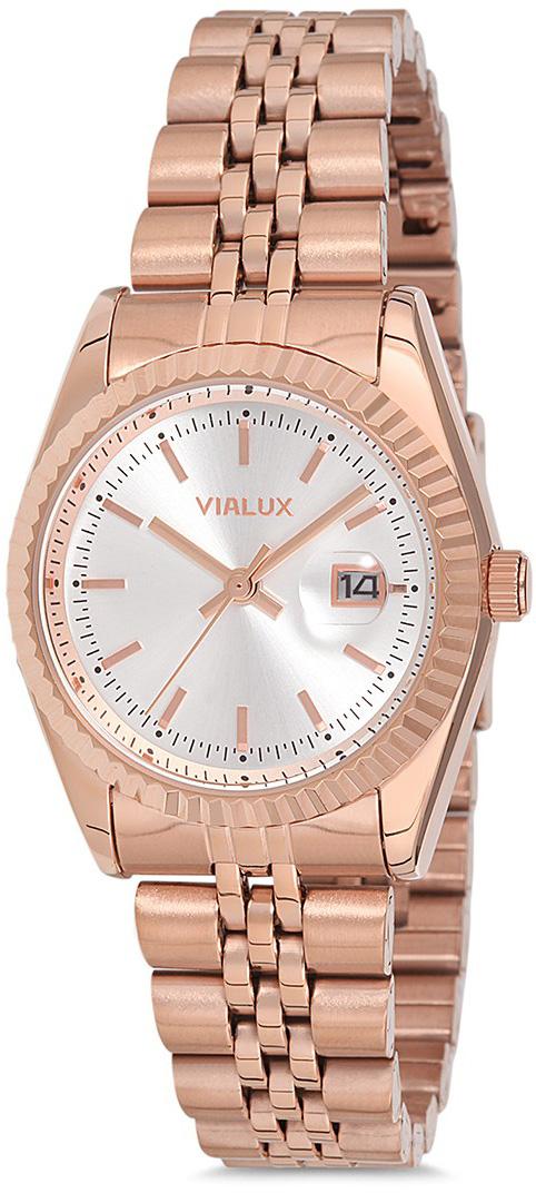 Vialux LJ570R-02SR Takvimli 40 mm Rose Gold Çelik Kordon Analog Kadın Kol Saati