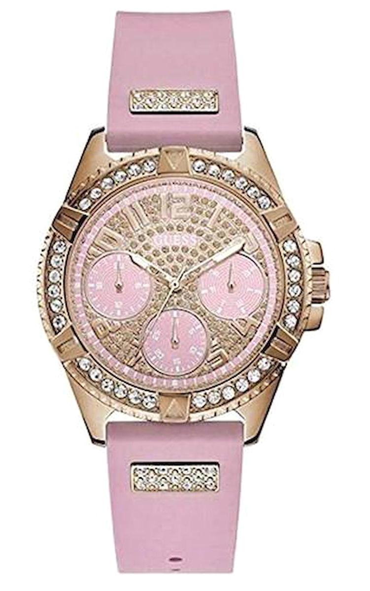 Guess GUW1160L5 40 mm Pembe Silikon Kordon Analog Kadın Kol Saati