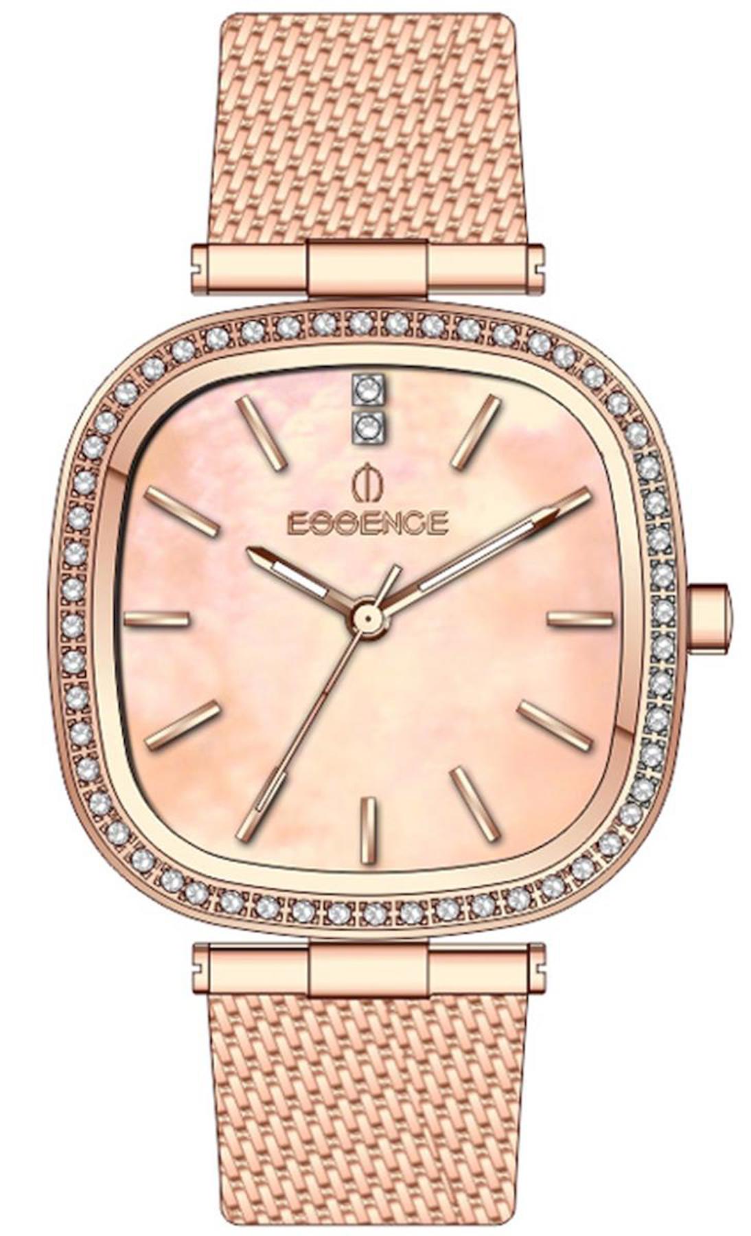 Essence D1130D.420 33 mm Rose Gold Çelik-Hasır Kordon Analog Kadın Kol Saati