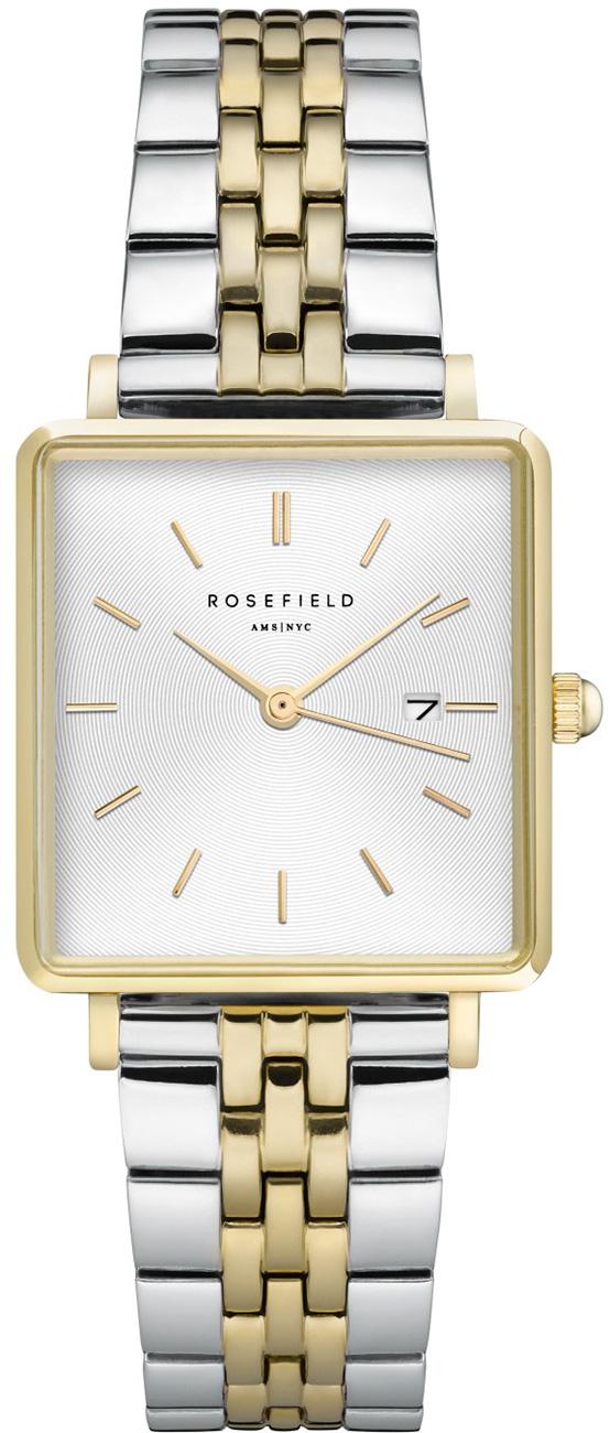 Rosefield QVSGD.Q013 Takvimli 28 mm Altın-Gri Çelik Kordon Analog Kadın Kol Saati