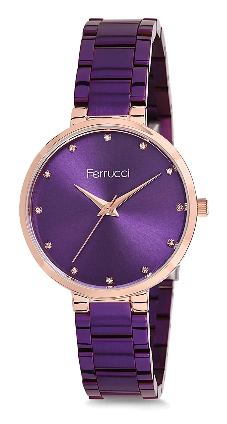 Ferrucci 9FM1053 38 mm Mor Metal Kordon Analog Kadın Kol Saati