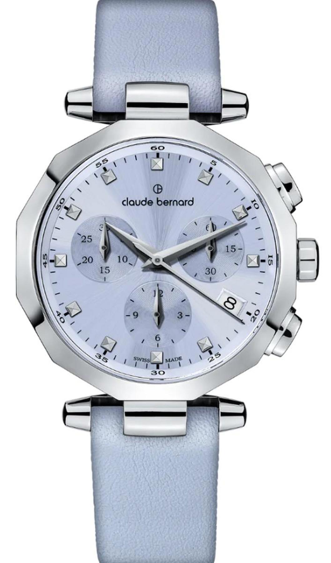 Claude Bernard CB.10251 35 mm Mor Deri Kordon Analog Kadın Kol Saati