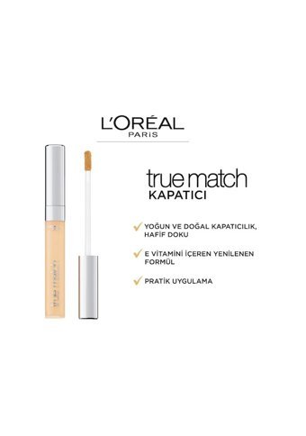 L'oreal Paris True Match 3N Creamy Beige Göz Altı ve Yüz Likit Fırça Kapatıcı