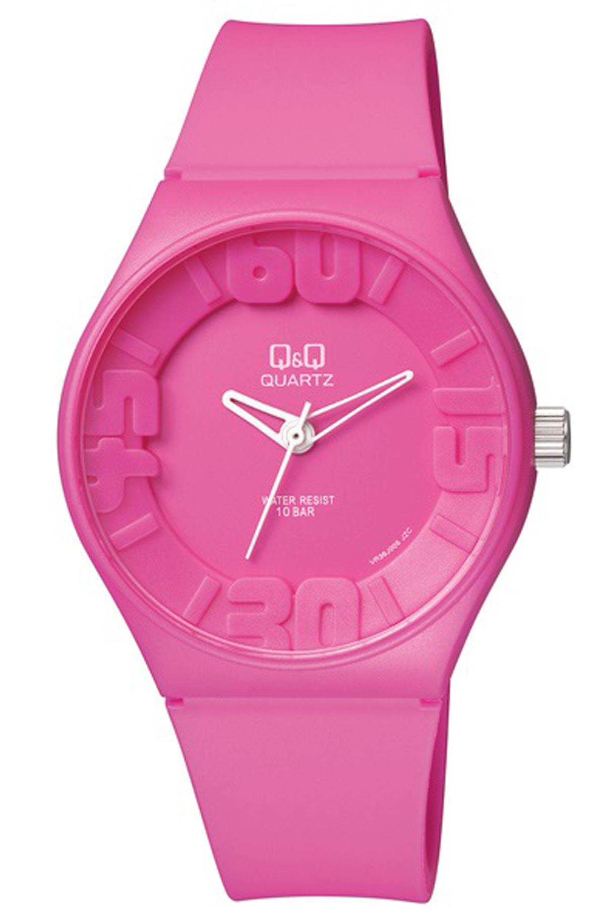 Q&Q 3A2311X 38 mm Pembe Silikon Kordon Analog Kadın Kol Saati