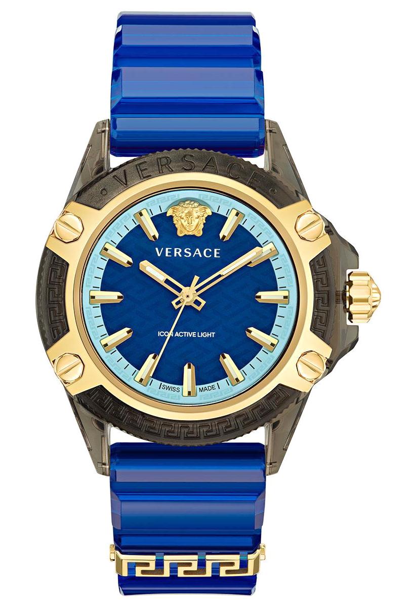 Versace VRSCVE6E00323 42 mm Lacivert Silikon Kordon Analog Kadın Kol Saati