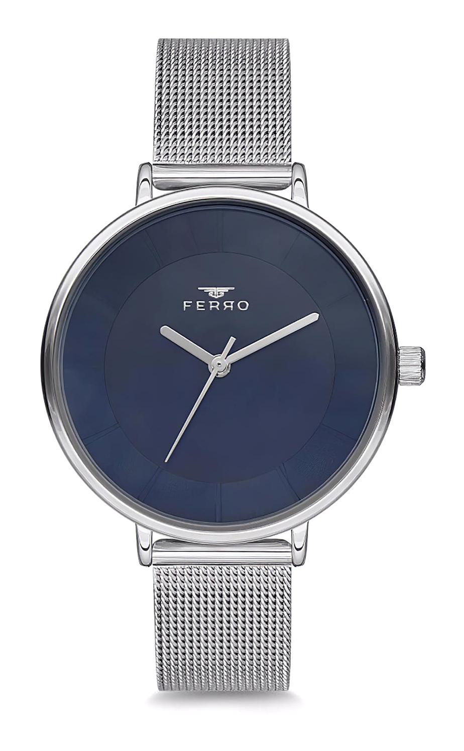 Ferro F40035-B 35 mm Gri Metal Kordon Analog Kadın Kol Saati