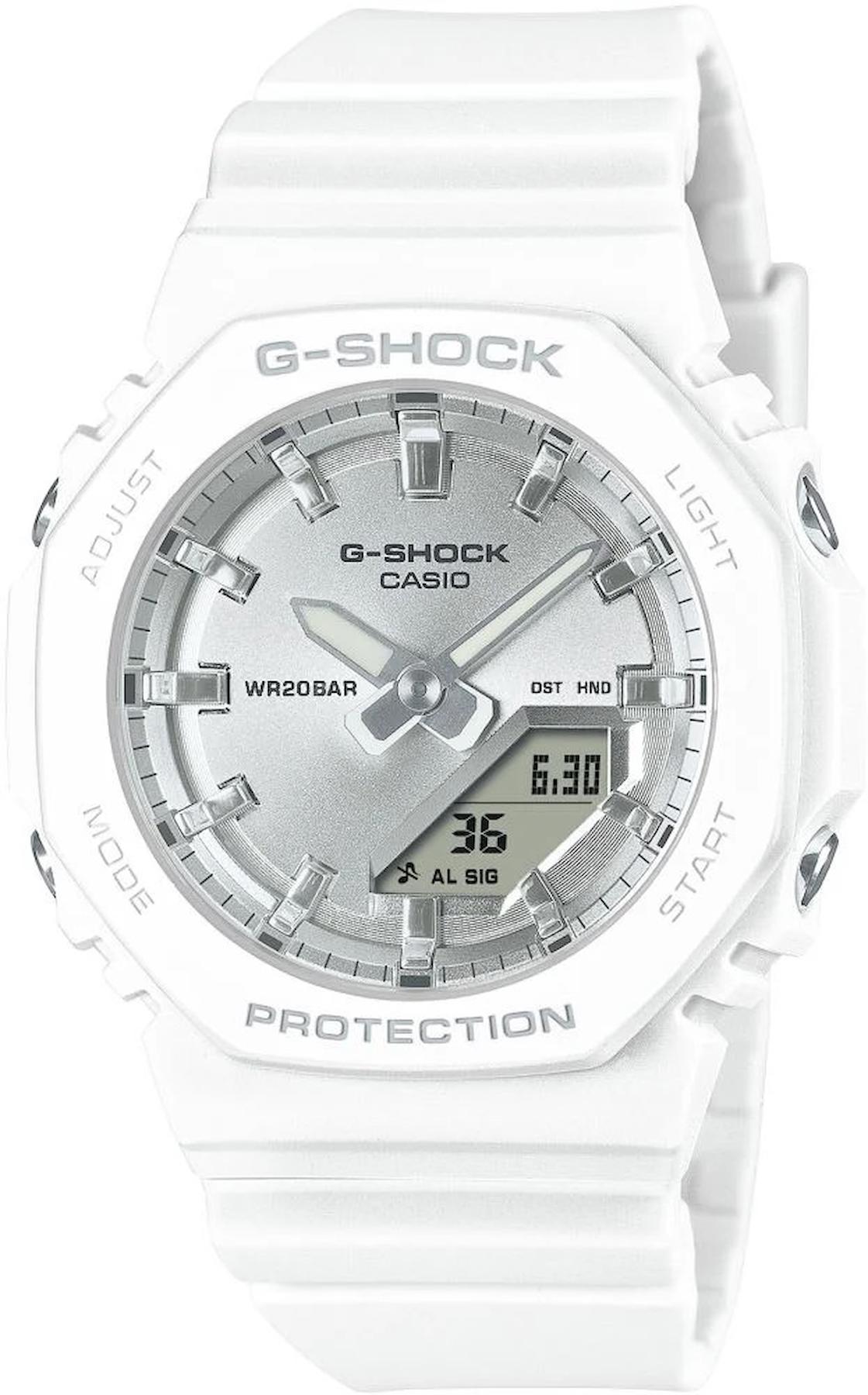 Casio G-Shock Gma-P2100va-7Adr Takvimli 40 mm Beyaz Plastik Kordon Analog Kadın Kol Saati