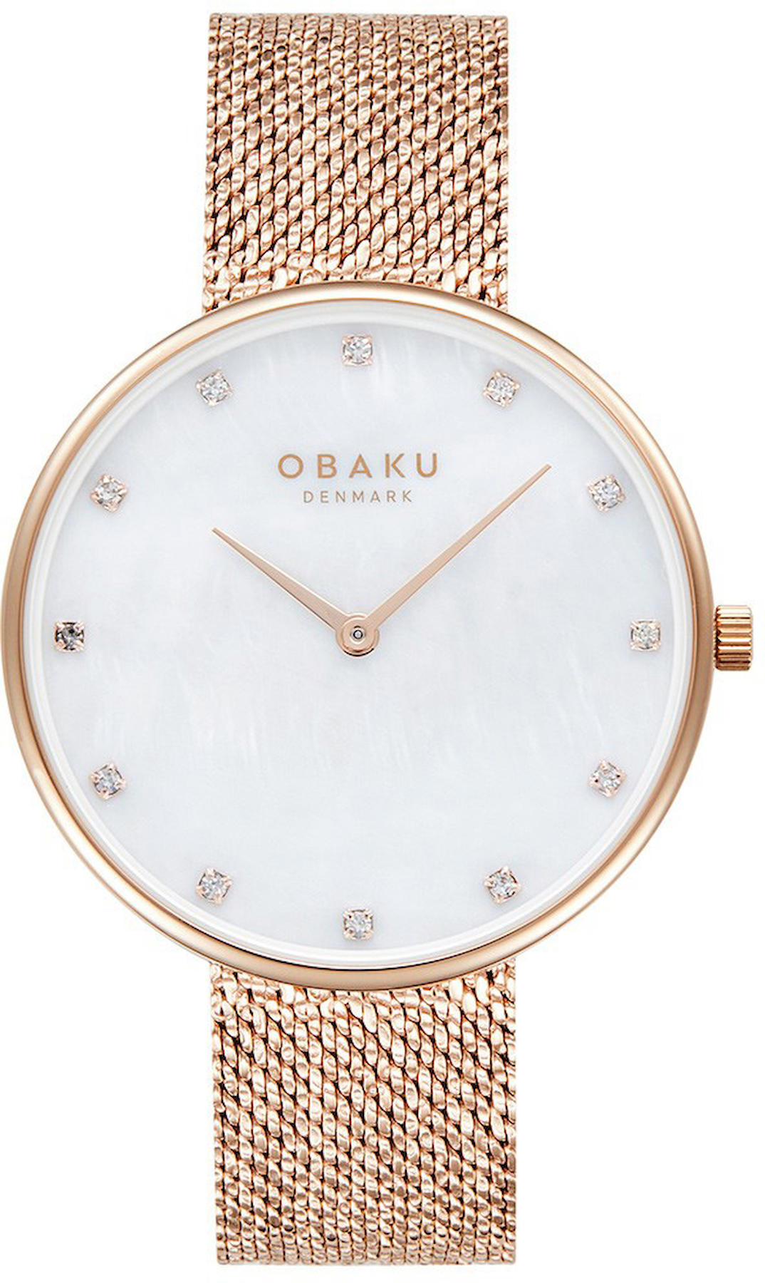 Obaku Denmark V288LXVWHV 36 mm Rose Gold Çelik Kordon Analog Kadın Kol Saati