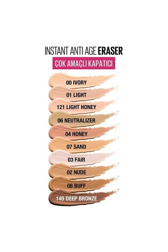 Maybelline Instant Anti-Age 00 Ivory Nemlendiricili Göz Altı ve Yüz Likit Silgi Kapatıcı