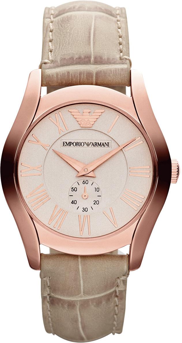 Emporio Armani AR1670 35 mm Pembe Deri Kordon Analog Kadın Kol Saati