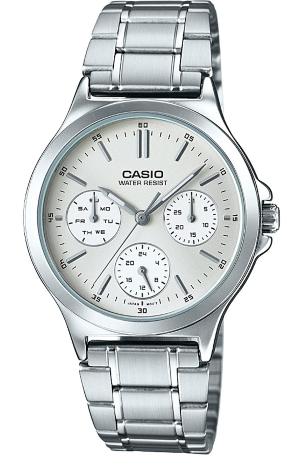 Casio LTP-V300D-7AUDF Takvimli 33 mm Gri Metal Kordon Analog Kadın Kol Saati