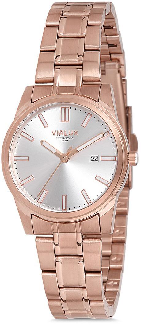 Vialux AJ533R-02SR Takvimli 40 mm Rose Gold Çelik Kordon Analog Kadın Kol Saati