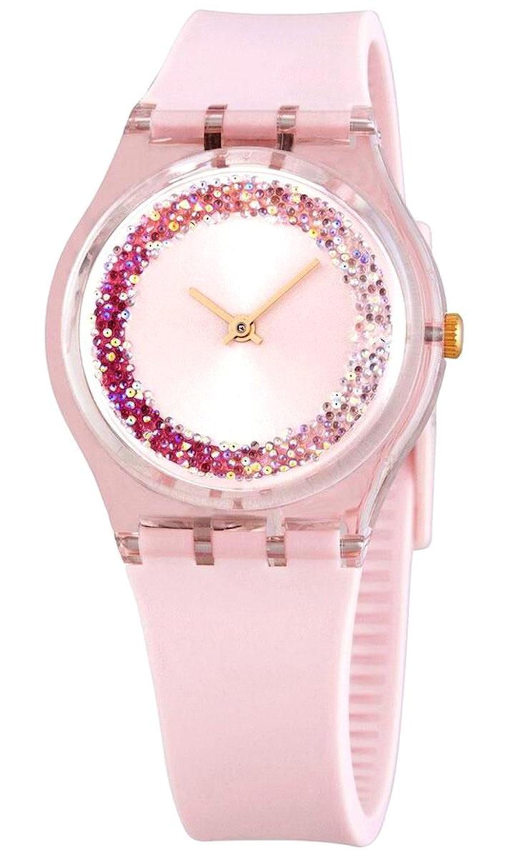 Swatch GP164 34 mm Pembe Silikon Kordon Analog Kadın Kol Saati