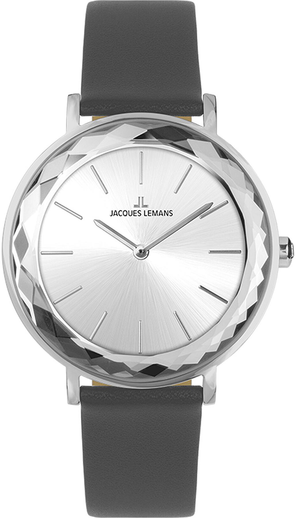 Jacques Lemans 1-2054.1A 37 mm Siyah Deri Kordon Analog Kadın Kol Saati