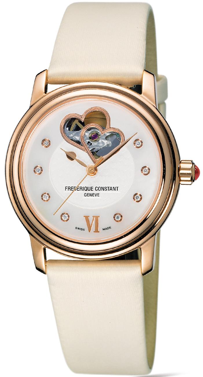 Frederique Constant FC310DHB2P4 35 mm Beyaz Kanvas Kordon Analog Kadın Kol Saati