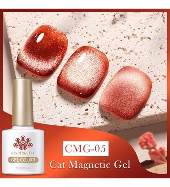 Born Pretty Jelly Amber Serisi Kedi Gözü CMG-05 Kırmızı Işıltılı Kalıcı Simli Oje