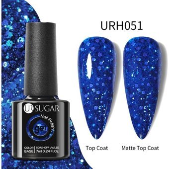 Ursugar Color Base URH051 Lacivert Işıltılı Kalıcı Simli Oje