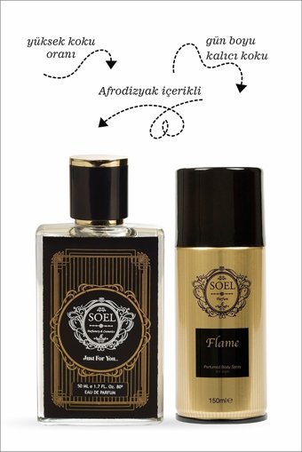 Soel Parfüm Egost İkili Erkek Parfüm Deodorant Seti EDP 50 ml + Flame Deodorant 150 ml