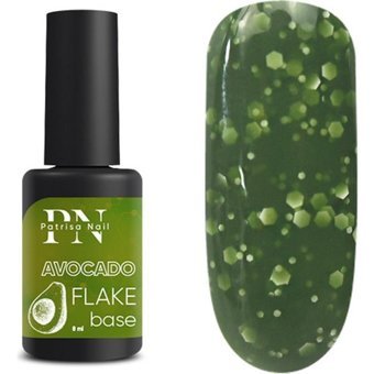 Patrisa Nail Avocado Flake Base Yeşil Işıltılı Kalıcı Simli Oje