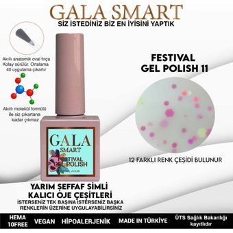 Gala Smart Festival F11 Gri Işıltılı Kalıcı Simli Oje