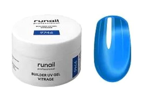 Runail Vitrage Builder Uv 9746 Mavi Parlak Kalıcı Simli Jel Oje