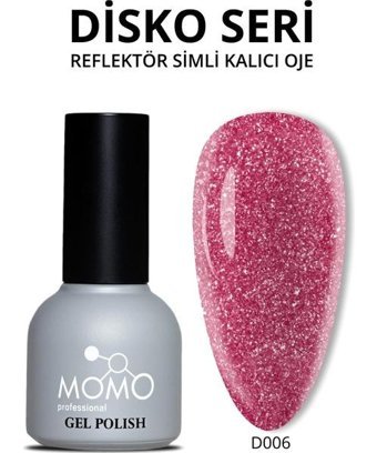 Momo Reflective Flash D006 Mor Işıltılı Kalıcı Simli Jel Oje