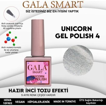 Gala Smart Unicorn U4 Beyaz Işıltılı Kalıcı Simli Oje