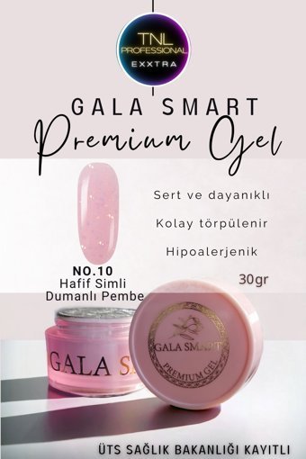 Gala Smart Premium 10 Pembe Parlak Kalıcı Simli Jel Oje