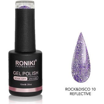 Roniki Rock&Disco Reflective 10 Mor Işıltılı Kalıcı Simli Oje