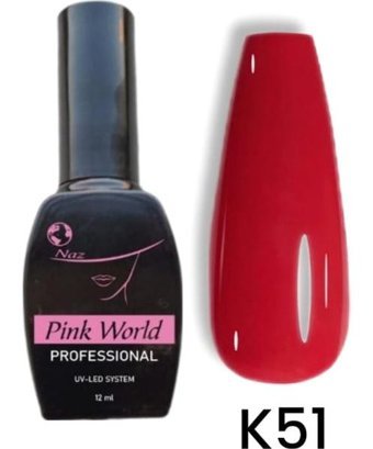 Pink World K51 Kırmızı Parlak Kalıcı Oje