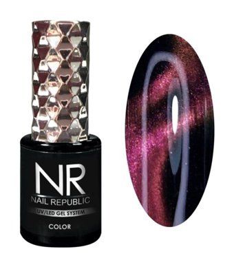 Nail Republic Kedi Gözü 33 Pembe - Siyah Hologram Kalıcı Simli Oje