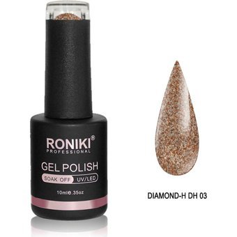 Roniki Diamond DH03 Kahverengi Işıltılı Kalıcı Simli Oje