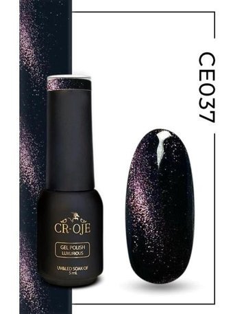 Cr-Oje Cat Eye CE037 Pembe Işıltılı Kalıcı Simli Oje