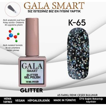 Gala Smart Glitter K65 Çok Renkli Işıltılı Kalıcı Simli Oje