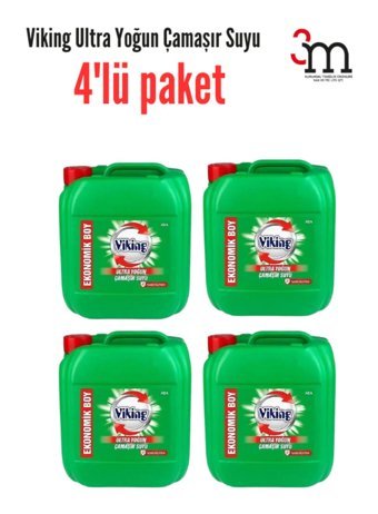 Viking Ultra Yoğun Kokulu Banyo-Mutfak İçin Konsantre Jel Çamaşır Suyu 4x3.5 lt