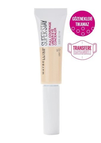 Maybelline Super Stay Full Coverage 15 Light Göz Altı ve Yüz Likit Fırça Kapatıcı