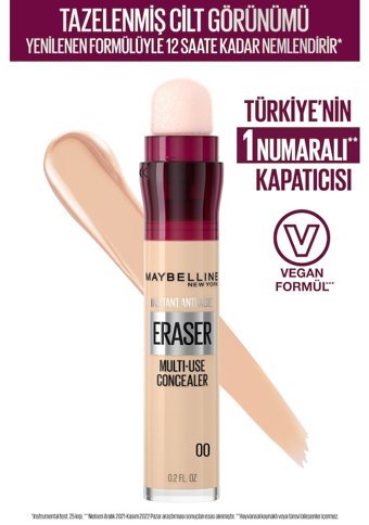 Maybelline Instant Anti-Age 00 Ivory Nemlendiricili Göz Altı ve Yüz Likit Silgi Kapatıcı