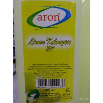 Aron 80 Derece Limon Kolonya 1 lt